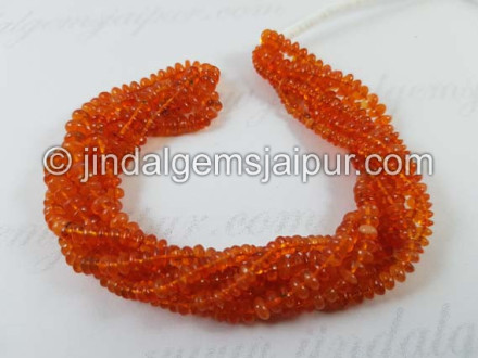 Fire Opal Smooth Roundelle Beads